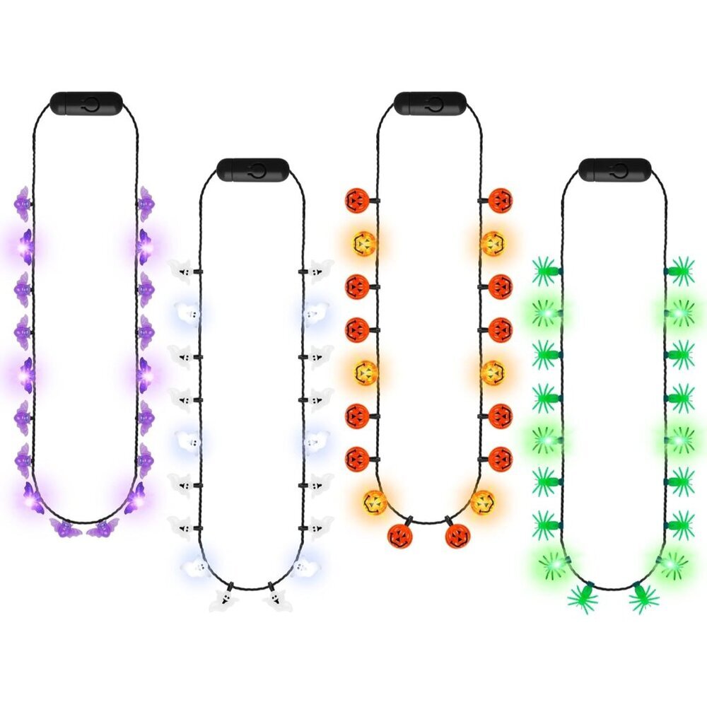 4PCS Necklace Accessories, Light up Necklaces Party Favors, Colorful Glow Neckla